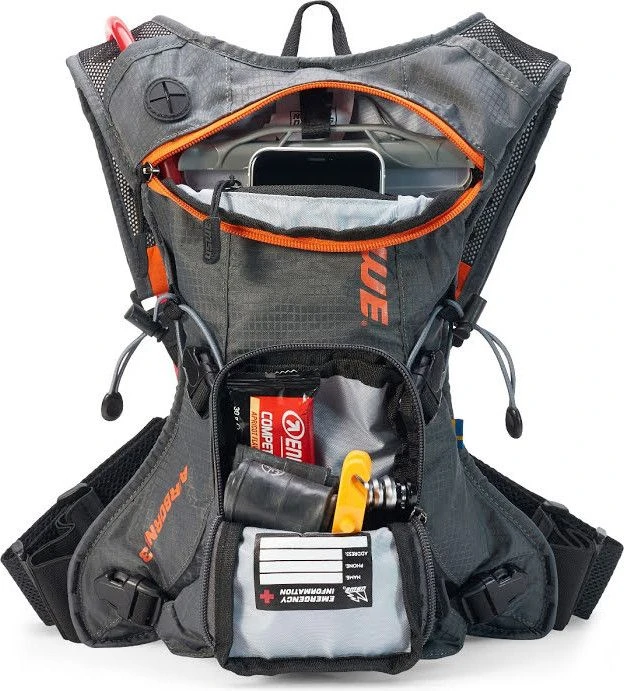 USWE Airbone 3L Hydratation Bag Dark Grey / Orange + 3L Water Bag 3 USWE Airbone 3L Hydratation Bag Dark Grey / Orange + 3L Water Bag - Image 3