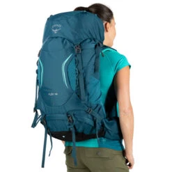 Osprey Women's Kyte 46 (44 Liter) Backpack -Osprey Sales Shop Kyte 46 Liter Backpack ICELAKE GREEN side model back